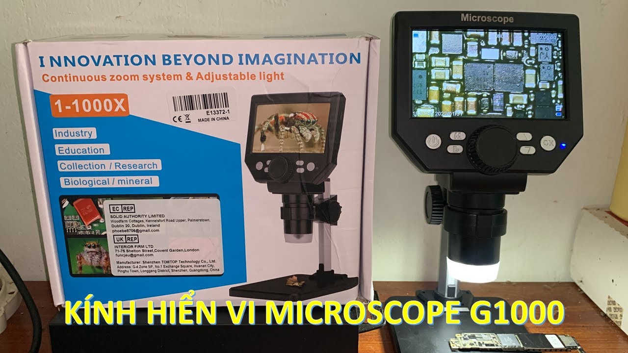 Review kính hiển vi điện tử Microscope G1000 LCD 4.3 inch