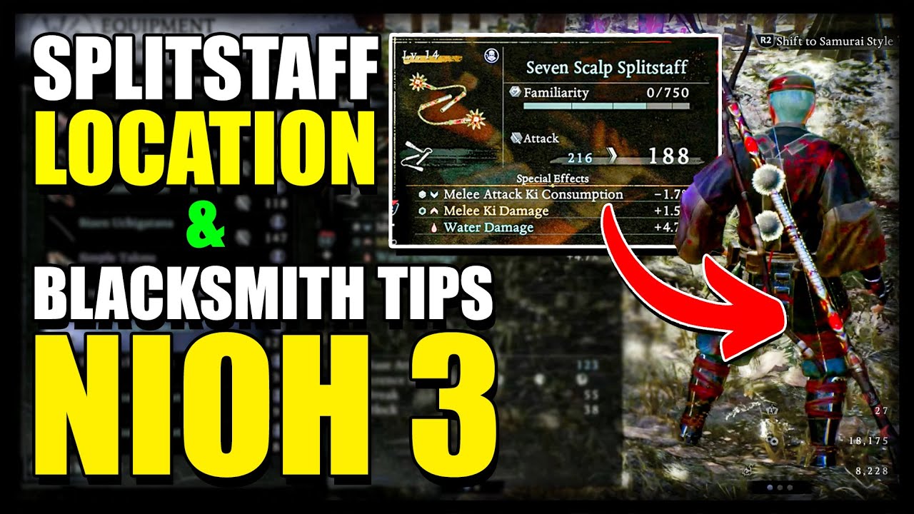 How to get the SPLITSTAFF EARLY!! | Nioh 3 BLOODEDGE DEMON LOCATION & BLACKSMITH TIPS