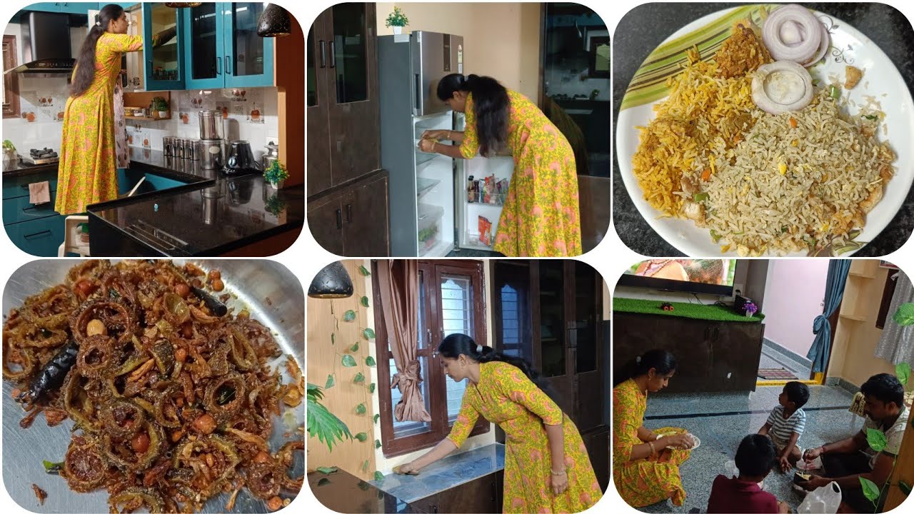 కిచెన్ cleaning|కిచెన్ ఇలా maintain చేసుకోవడం వల్ల cleaning చాలా తక్కువ టైమ్ పట్టింది|dinner spl...
