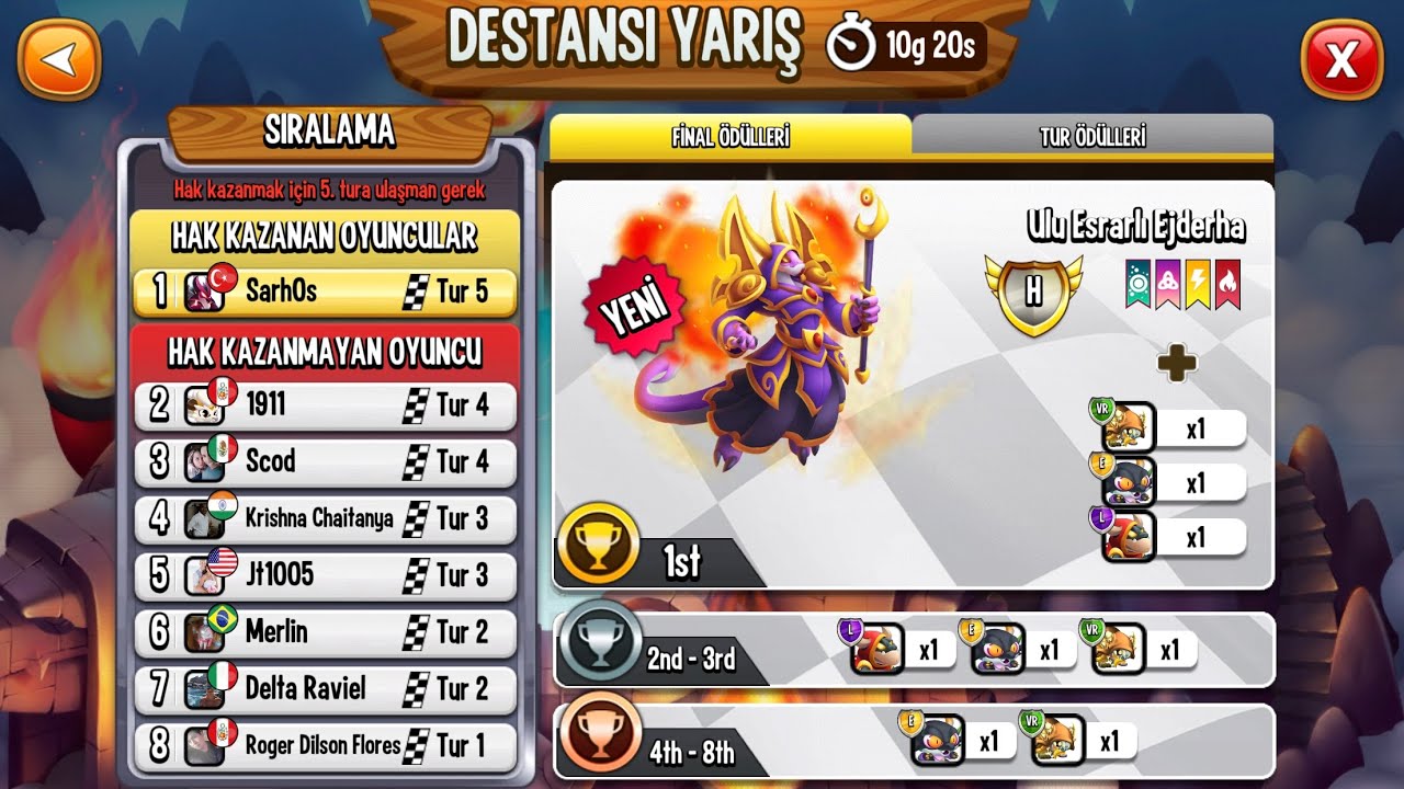 KAHRAMAN YARIŞI 10 DAKİKADA 3 TUR ATLAMAK DRAGON CİTY 1. OLUN/SEZON SONU ÖDÜLLERİ