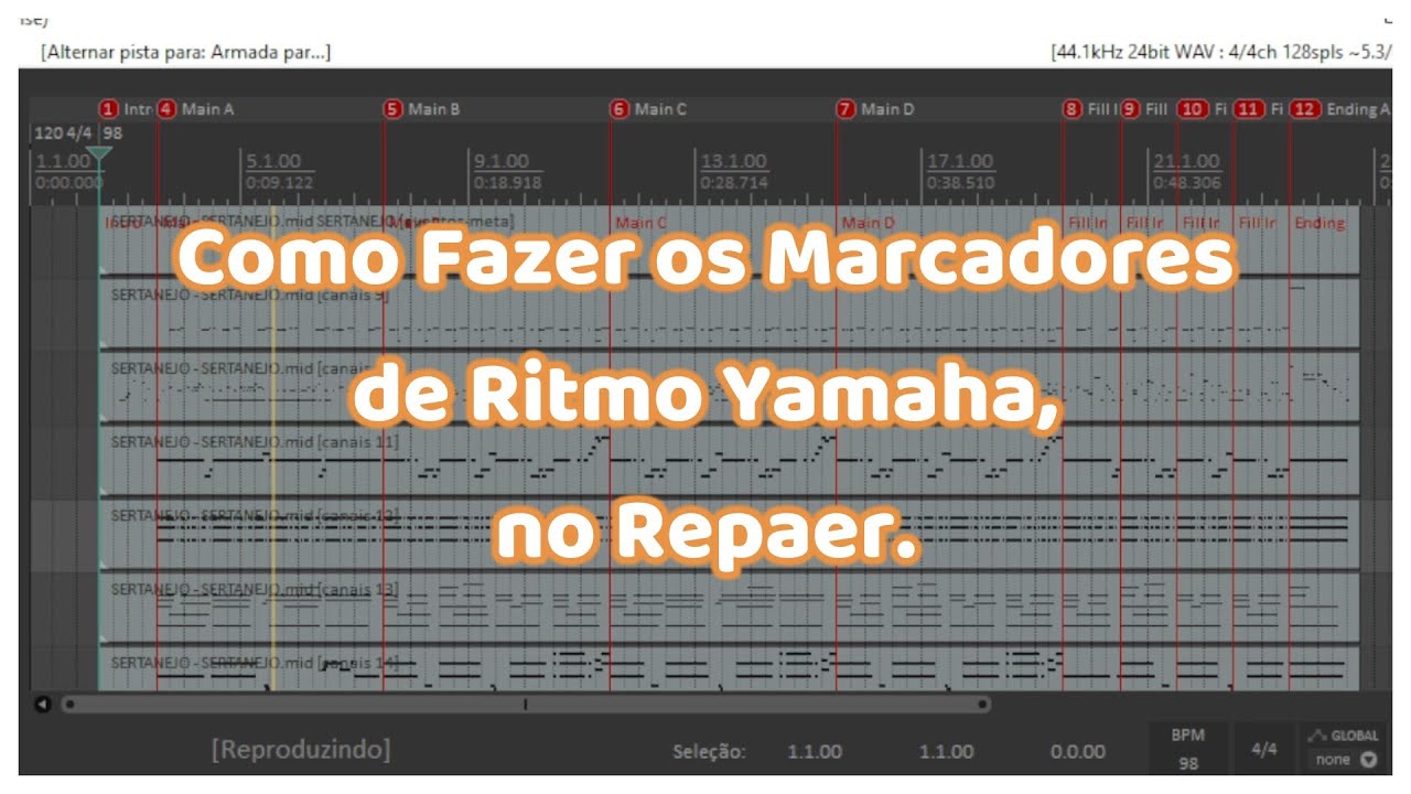 COMO FAZER RITMO YAMAHA NO REAPER (VIDEO 01, MARCADORES)