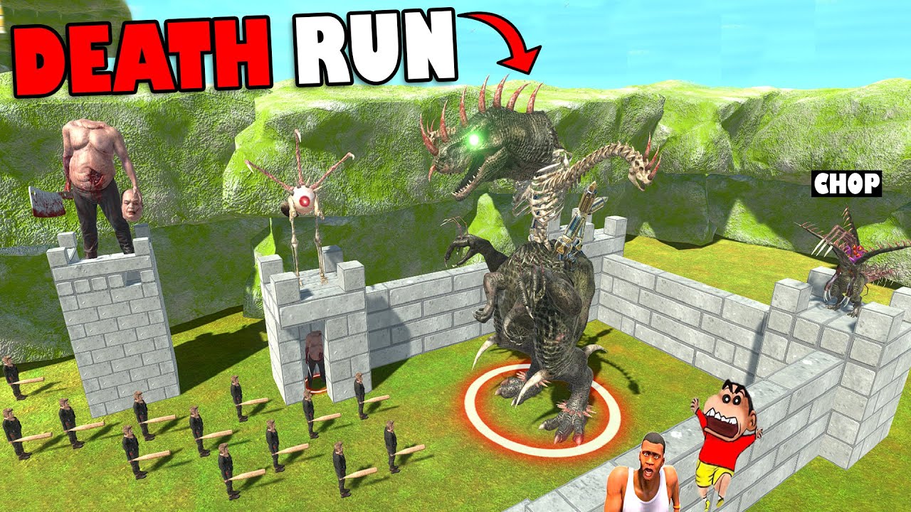 HIDDEN ALIENS CAVE DEATH RUN vs CHOP SHINCHAN & HAMID TEAM in Animal Revolt Battle Simulator Hindi |