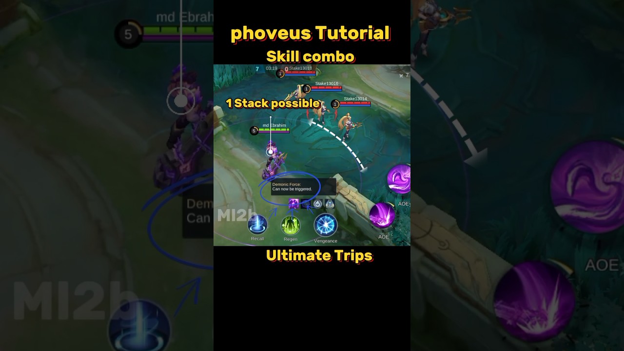Phoveus Tutorial Mobile legends #ml2b #tutorial #phoveus #mlbb #tutorialmlbb #shorts