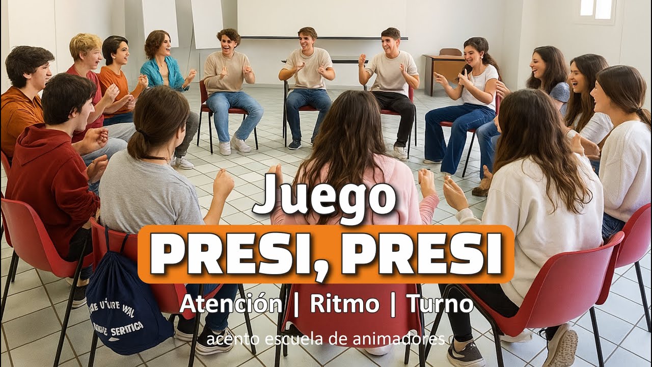 Juego 𝑷𝑹𝑬𝑺𝑰, 𝑷𝑹𝑬𝑺𝑰. Atención | Ritmo | Confianza | Dinámica de Grupo | Campamento