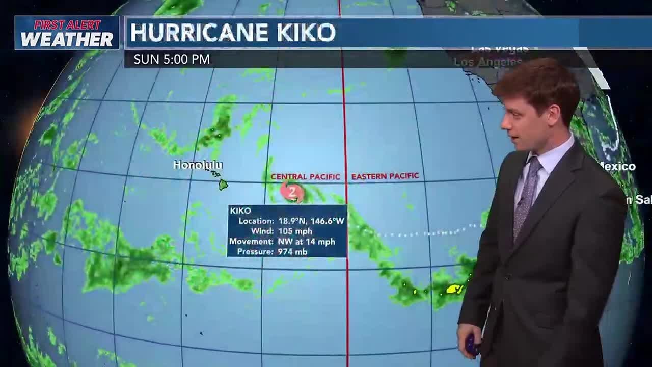 Hurricane Kiko weakening, on track to pass north of Hawaii