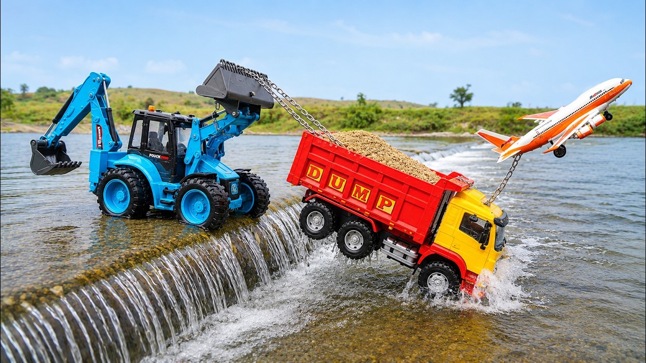 TATA BharatBenz Volvo Tipper Dumper Accident Heavy Pulling Mahindra Eicher Tractor JCB 3DX Cartoon