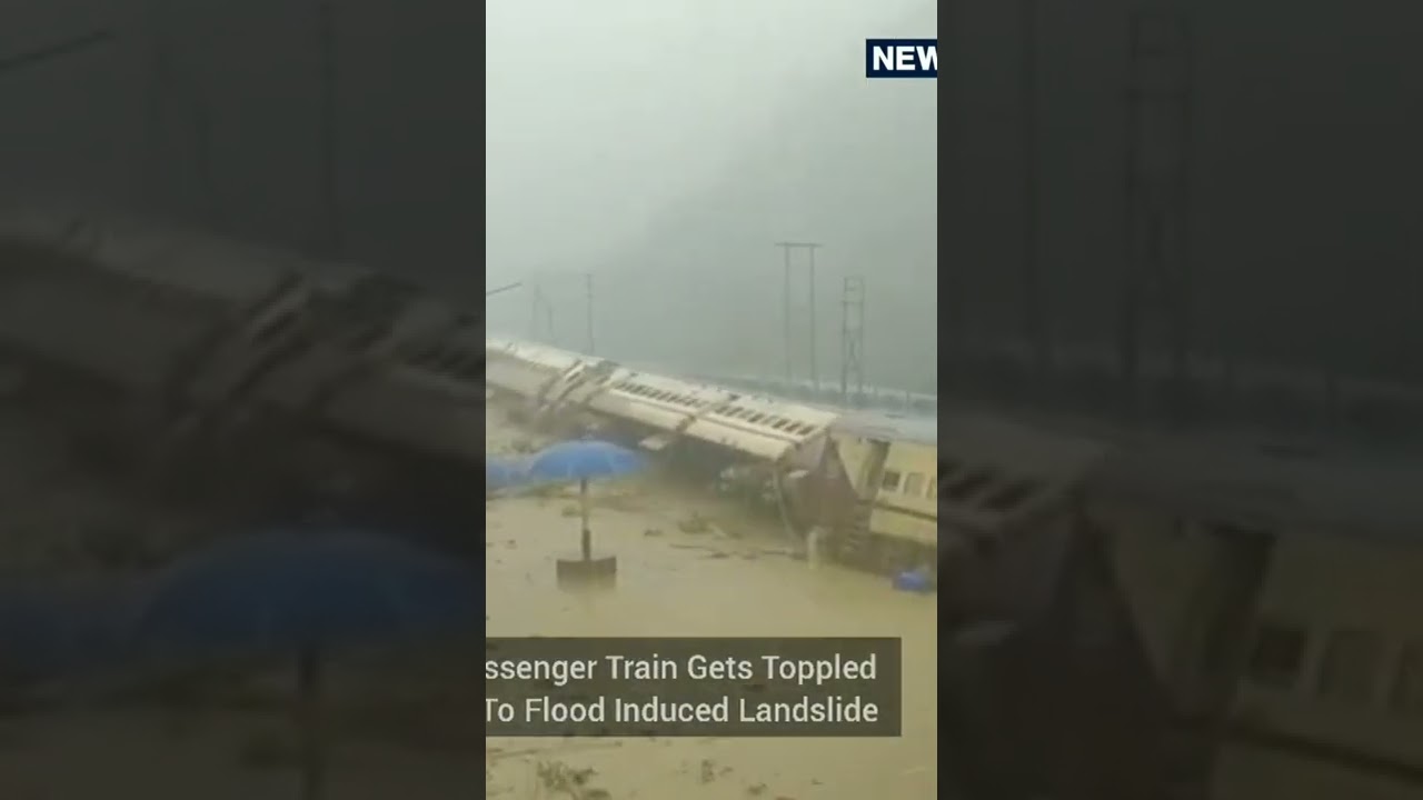 Assam Floods 2022 | Train Tracks Inundated | Train Topples Due To Gushing Mud | Assam Flood #Shorts