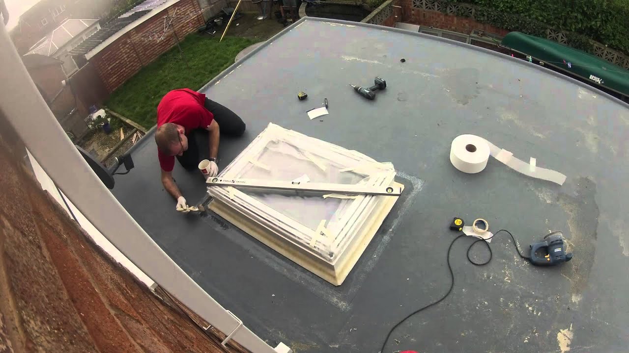 how to fit a velux window in a grp fibreglass flat roof.