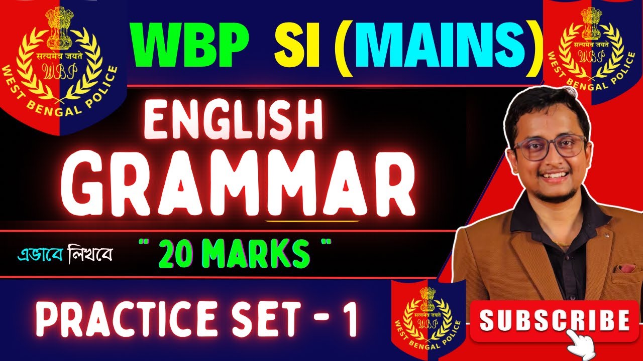 WBP SI (Mains) Preparation🔥| ENGLISH Practice SET 1 | 
