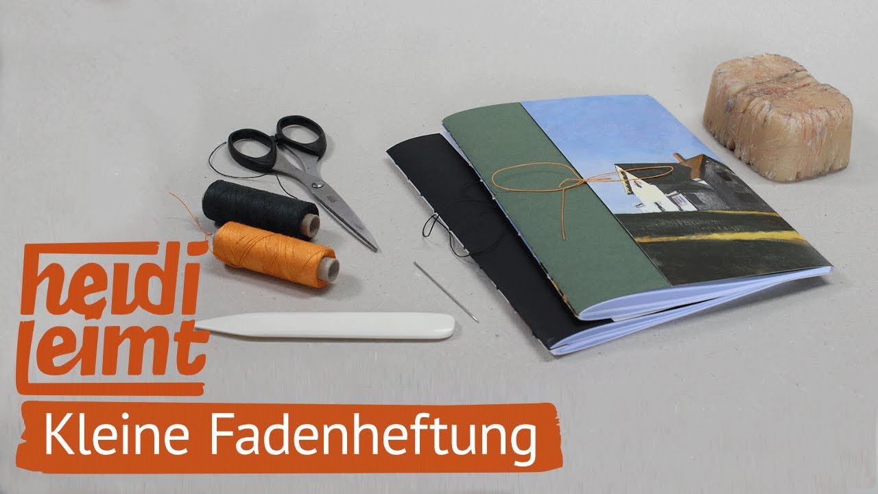 Kleine Fadenheftung | DIY Tutorial | HeidiLeimt |  Buchbinden | bookbinding