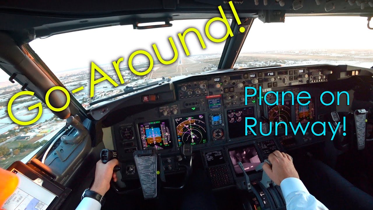 Boeing 737: ручной уход на второй круг в Анталье. Камера в кабине пилота.