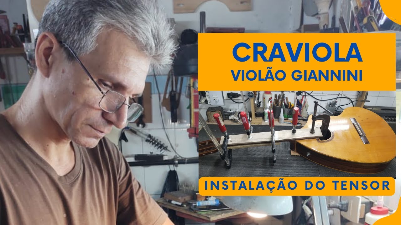 Craviola - violão Giannini .  Instalação do tensor e trastes novos .
