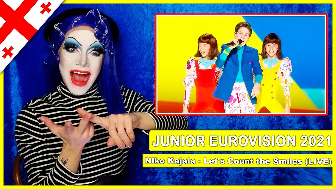 GEORGIA - Niko Kajaia - Let's Count the Smiles (LIVE) | Drag Queen Reacts to Junior Eurovision 2021