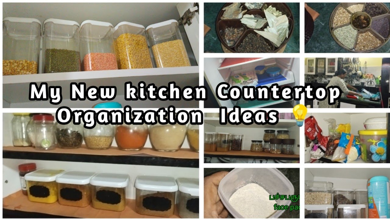 💫My New Kitchen Countertop Organization||Grocery organization ideas in tamil||how i organize  my co.