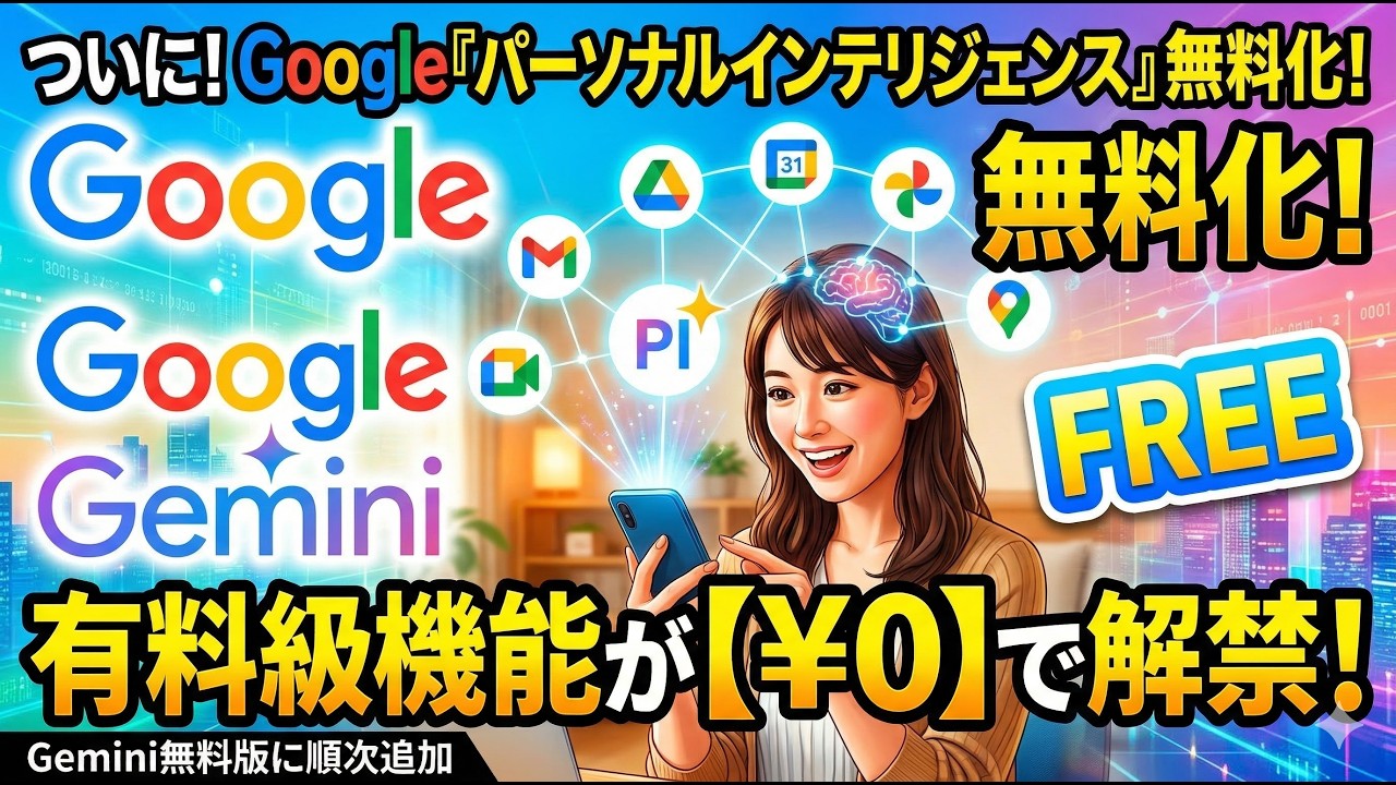 ついに！Googleの「自分専用AI」が無料で使えるように！