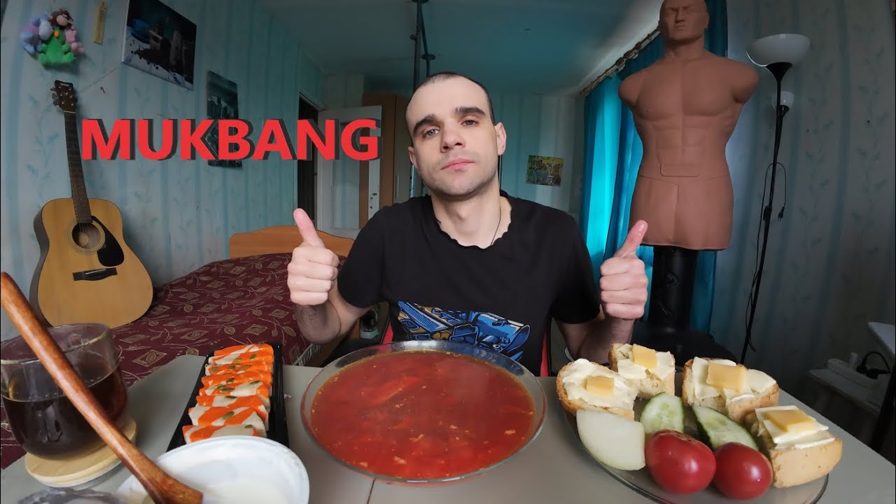 МУКБАНГ БОРЩ ДОМАШНИЙ / БУТЕРБРОДЫ / ОВОЩИ / ХАЛВА САМАРКАНДСКАЯ/ EATING MUKBANG ASMR АСМР #mukbang