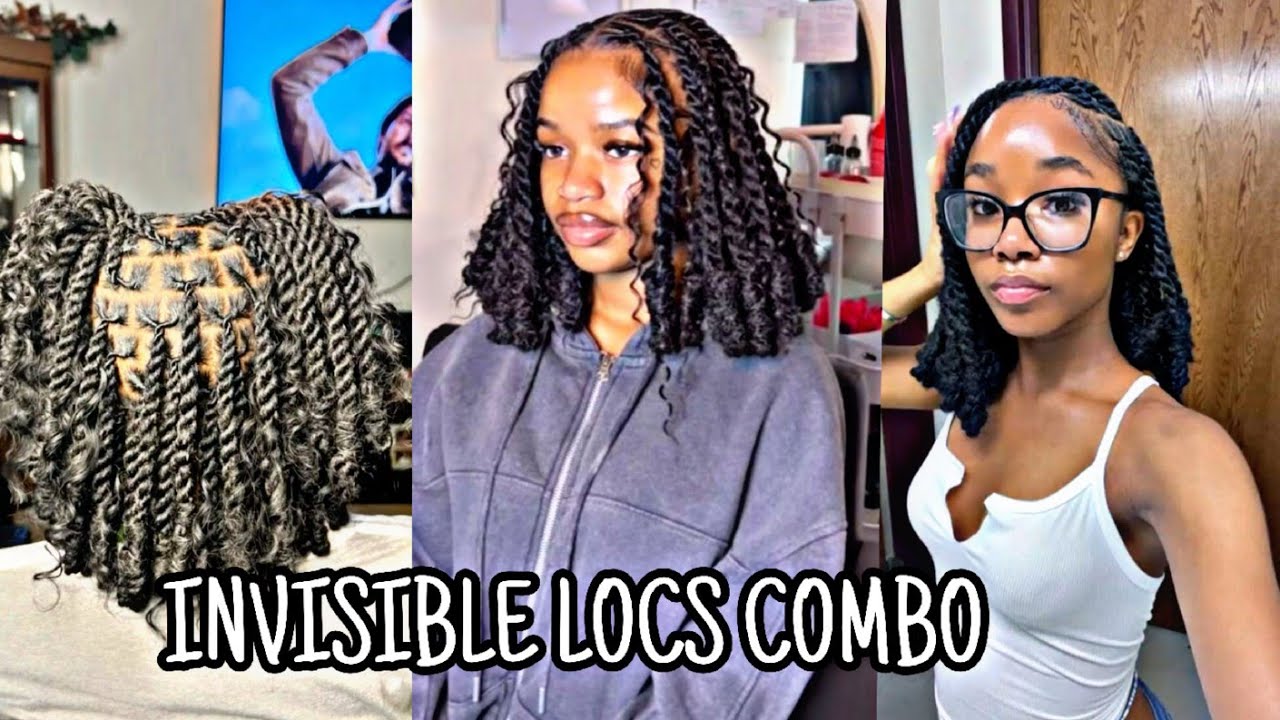 Комбинация невидимых локонов | KELS♡ | #blackgirltiktok #invisiblelocs