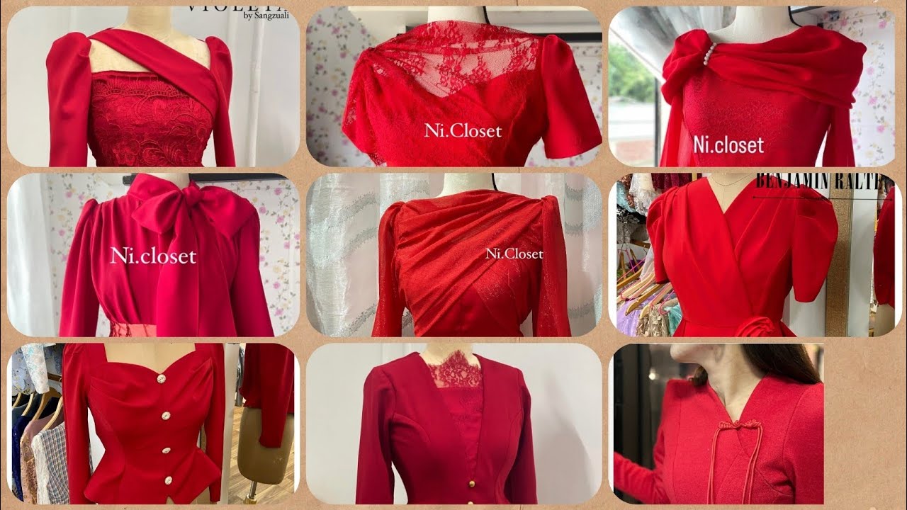 MIZO SUNDAY DRESS DESIGNS || RED TOPS || WINTER/CHRISTMAS COLLECTION || 2024
