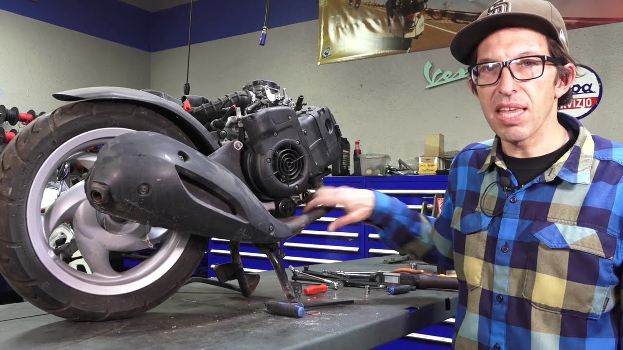 How to Remove & Install an Exhaust on a Vespa LX, ET4, Primavera or Sprint 125-150 Scooter