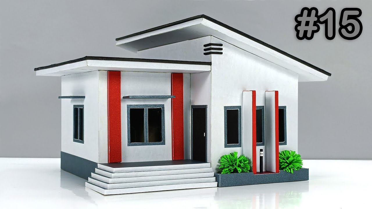 Simple Miniature House Design | Small Modern House With Plants and Garden light