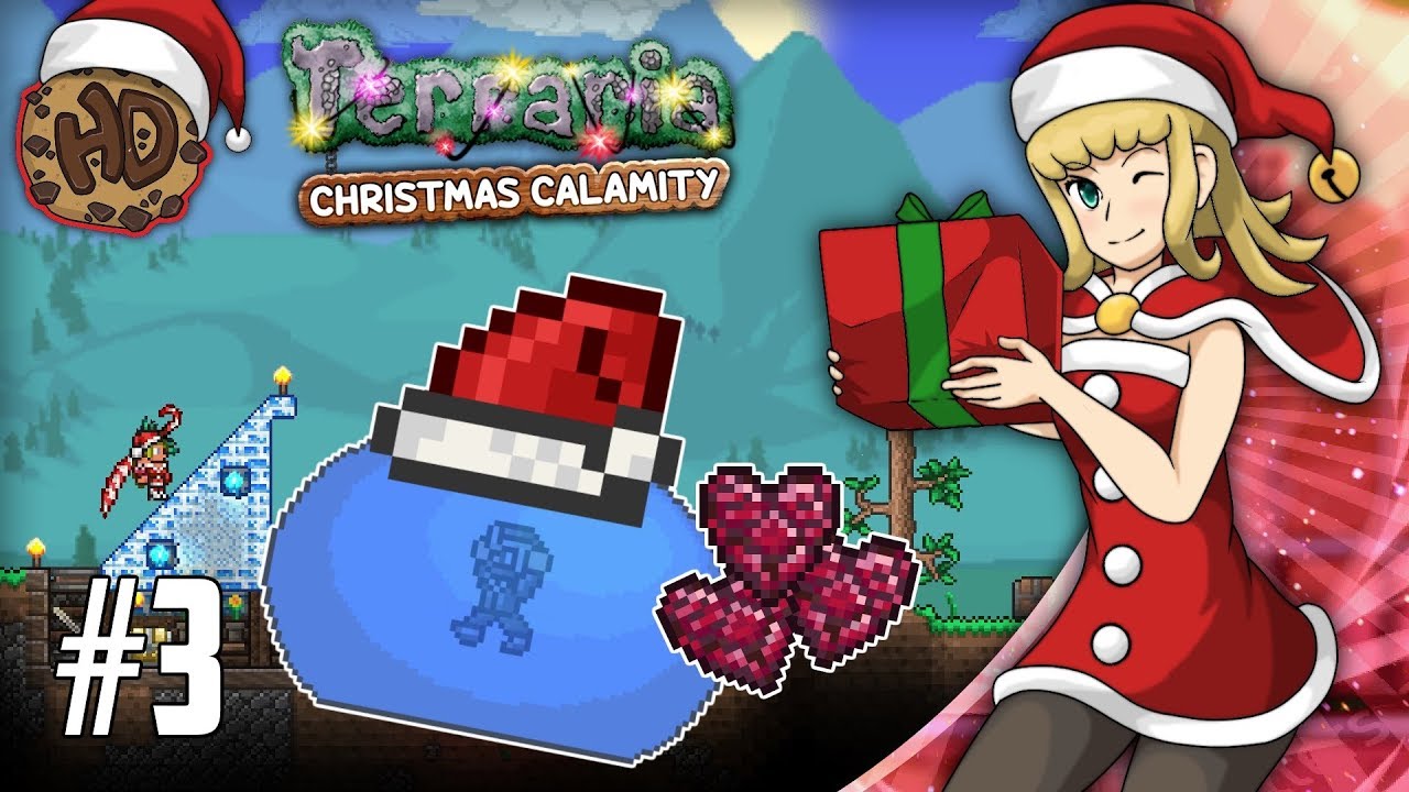 The Boss Battles Begin & Amazing Luck! | Terraria Christmas Calamity Let's Play #3
