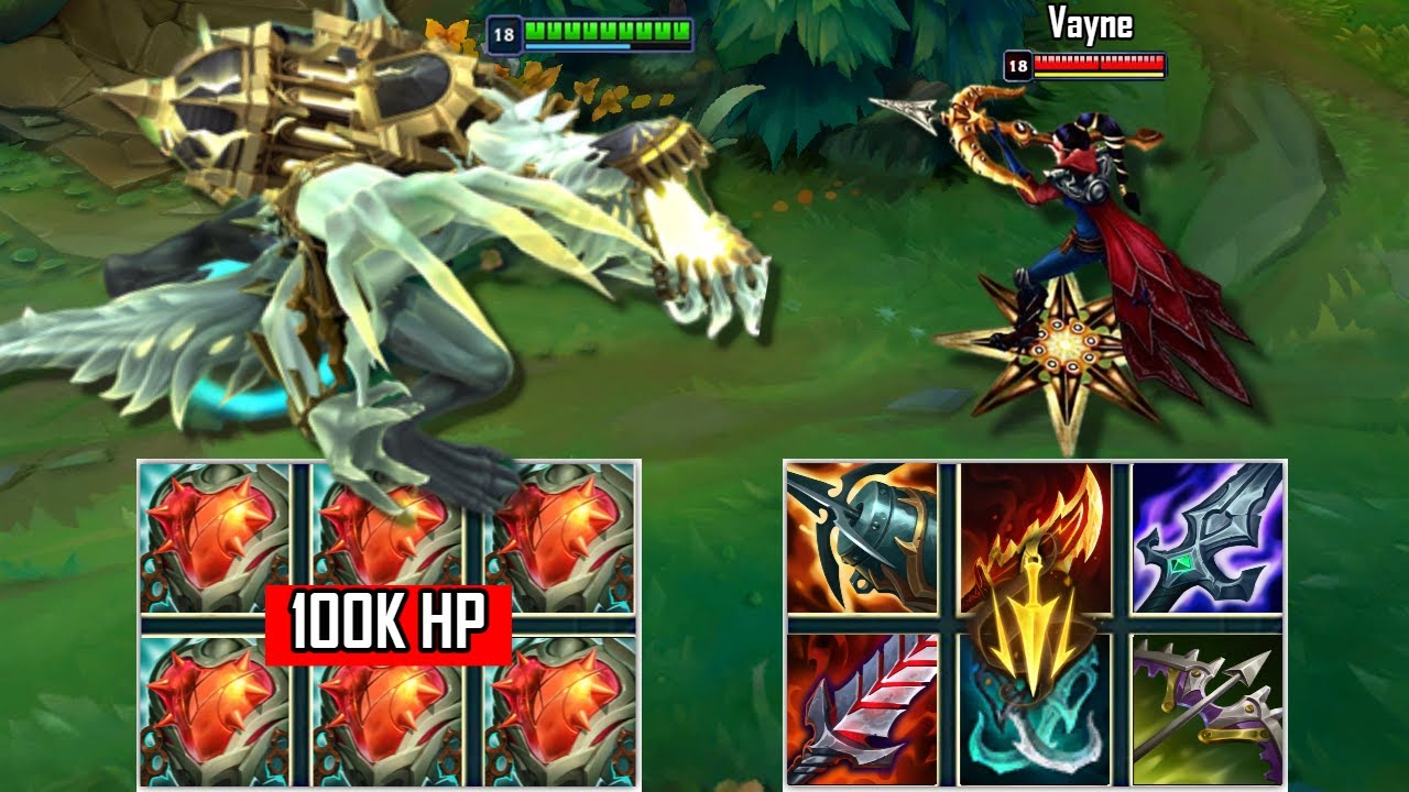 100K HP CHO'GATH vs VAYNE FULL BUILD FIGHTS & Best Moments!