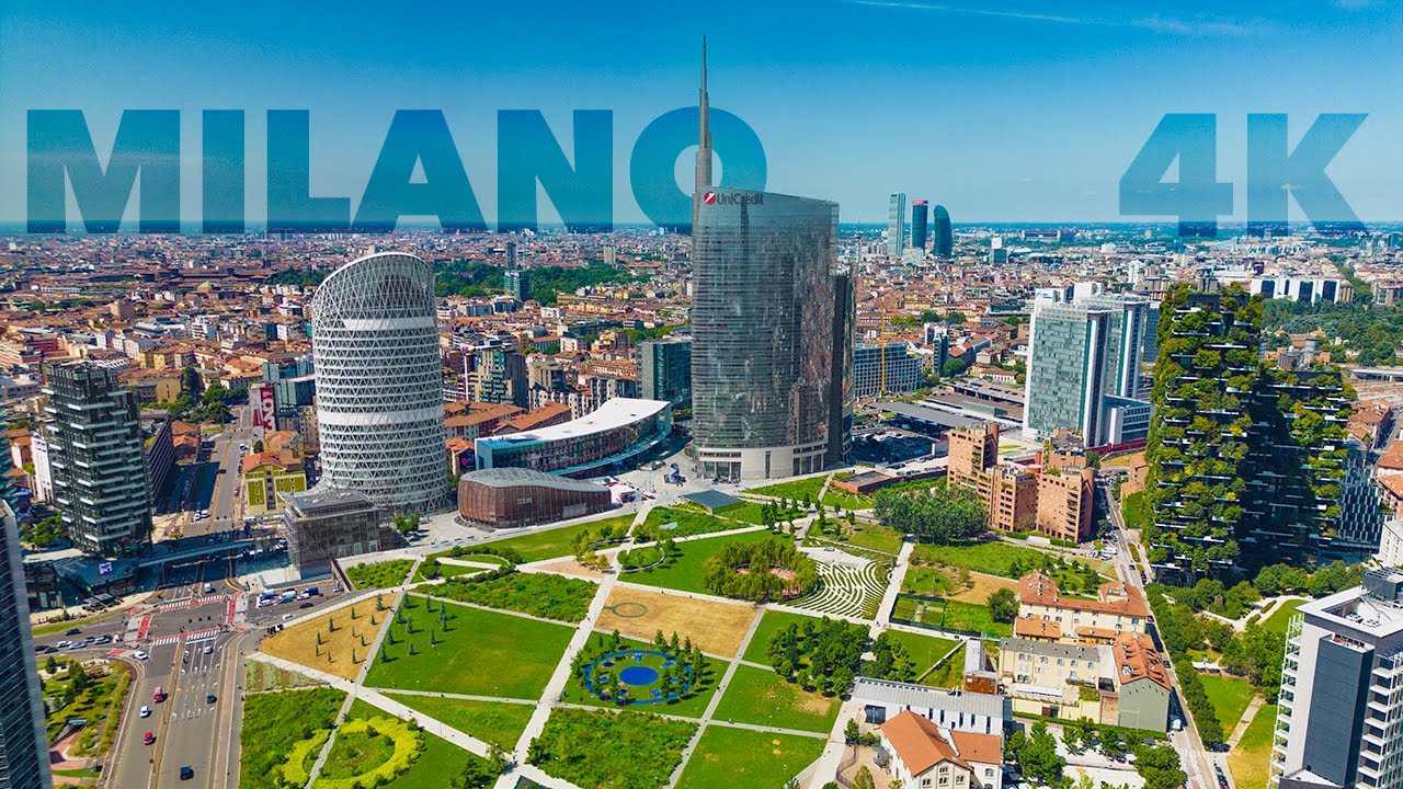 Aerial Tour of Milan, Italy in 4K UltraHD 🇮🇹 Beautiful architecture