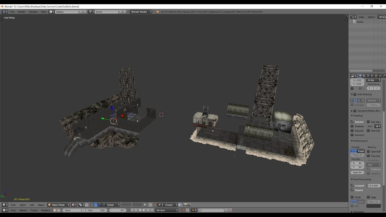 Low Poly Time Lapse : Resident Evil Cable Car Station : Blender