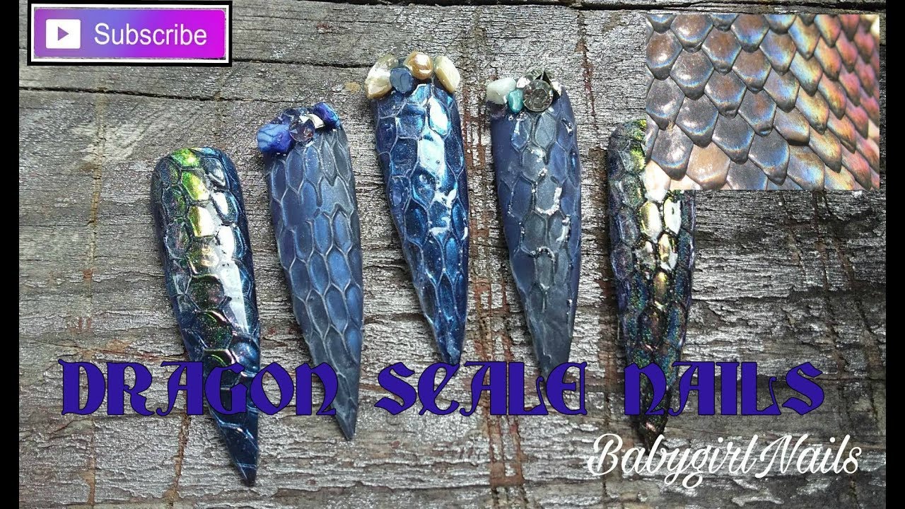 Inspired By NAIO NAILS         HOLO Dragon/Snake Skin Stiletto Nails Tutorial