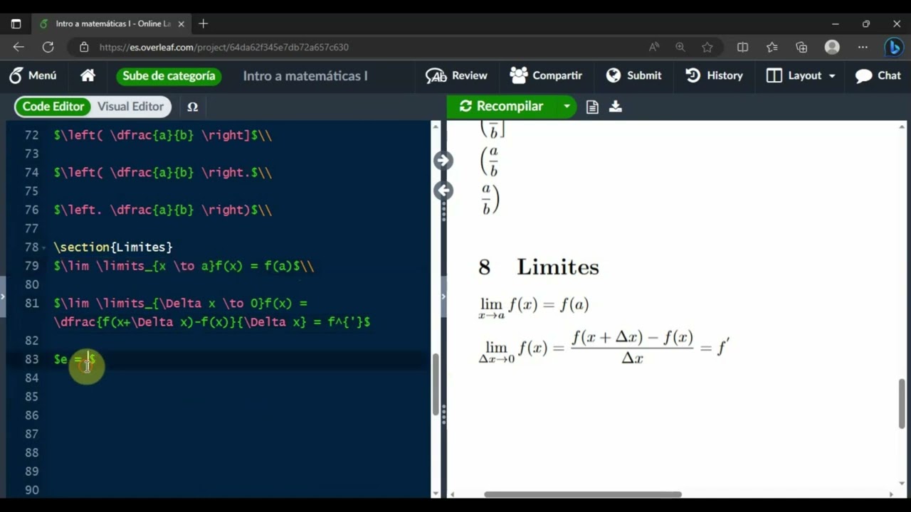 ECUACIONES MATEMÁTICAS con LATEX en OVERLEAF | parte 2