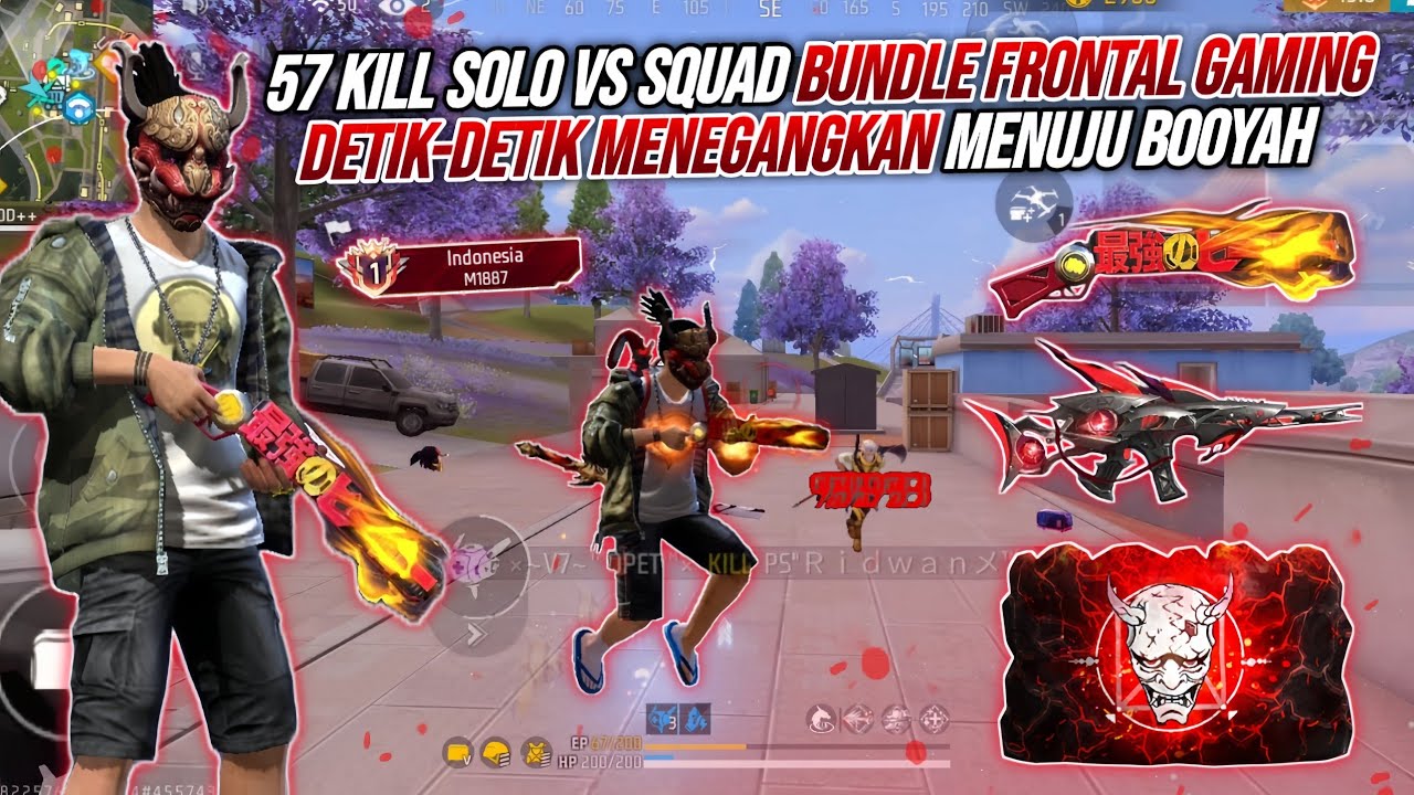 57 KILL SOLO VS SQUAD BUNDLE FRONTAL GAMING !!! BAR-BAR NO REM DETIK-DETIK MENEGANGKAN MENUJU BOOYAH