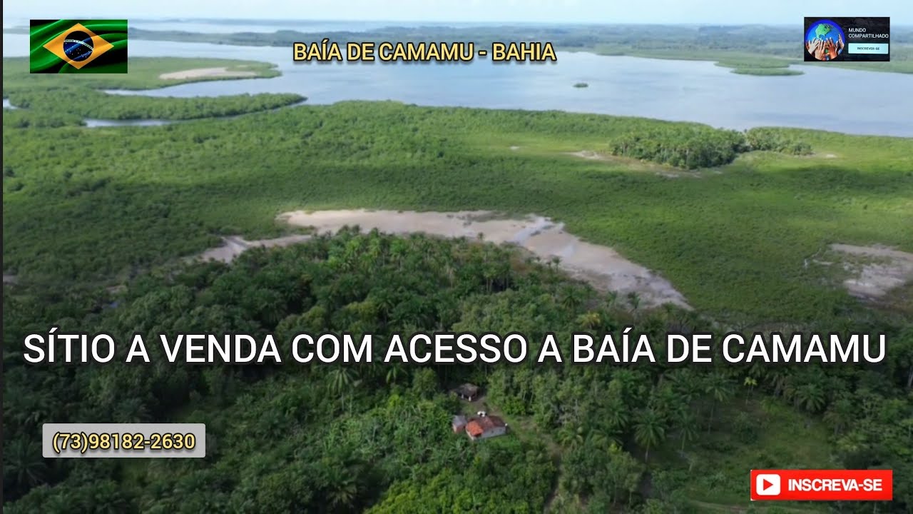 Sítio com frutíferas,acesso para a Baía de Camamu, infraestrutura de casa,com 8 hectares produtivos