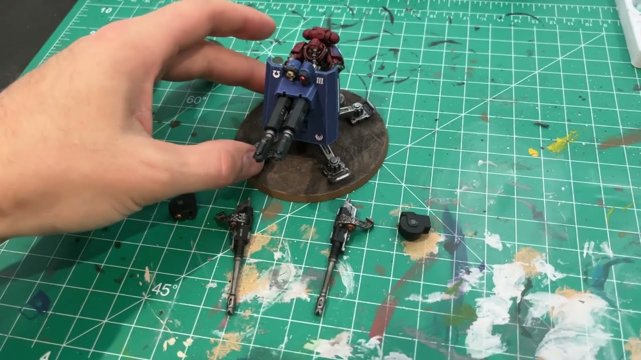 Painting and Magnetizing the Firestrike Servo Turret for the Ultramarines  - Warhammer 40k