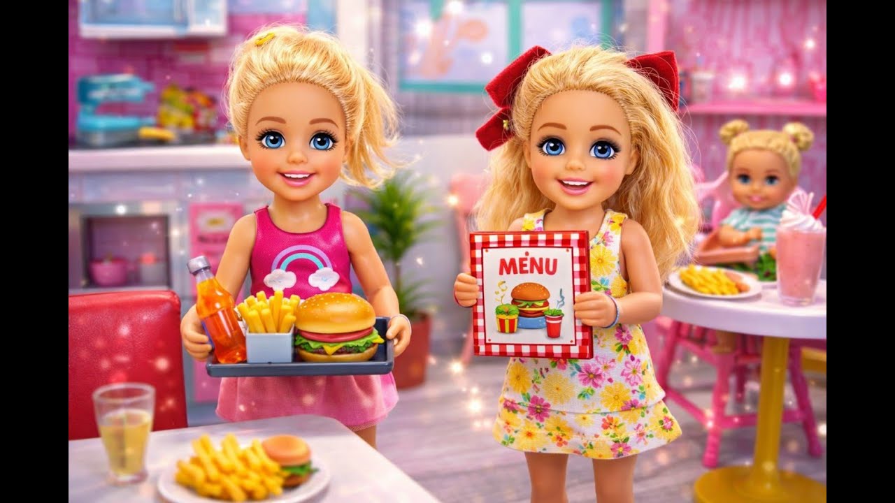 Babysitting at the Restaurant Goes Wrong 🍔👶 | Barbie Dolls Play