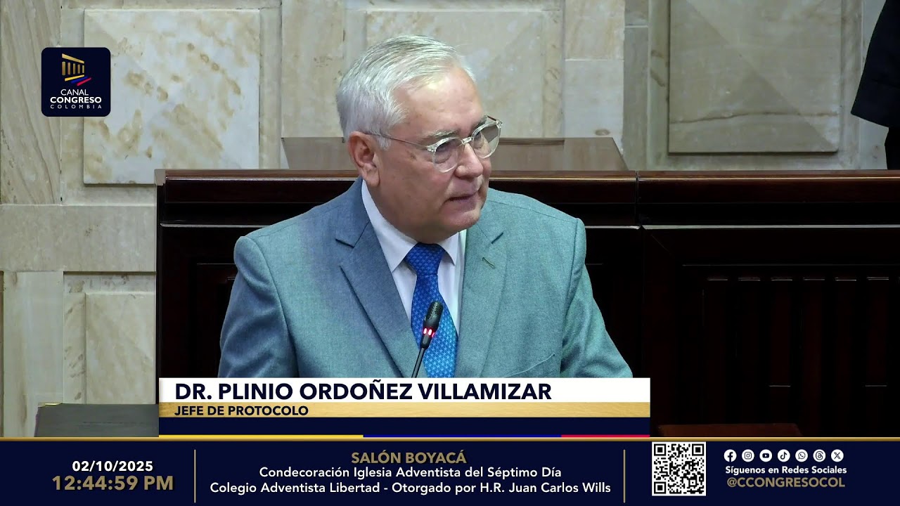 CONDECORACIÓN IGLESIA ADVENTISTA DEL SÉPTIMO DÍA - H.R. JUAN CARLOS WILLS - 2/10/2025