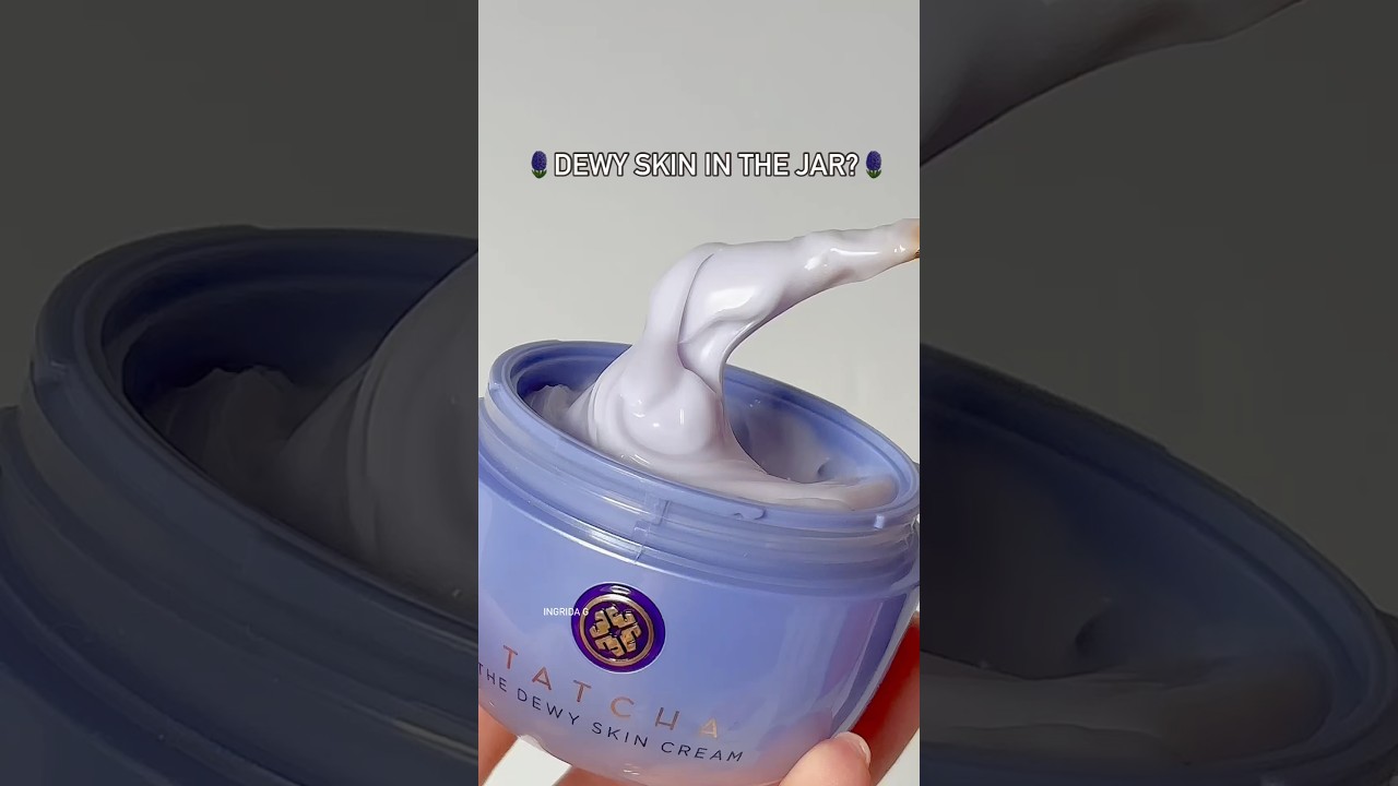 Worth the hype? Tatcha dewy skin lilac cream #tatcha #dewyskin #skincare #dewyglow