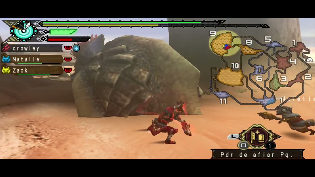 Monster hunter Portable 3rd - enfrentando e capturando Nibelsnarf.