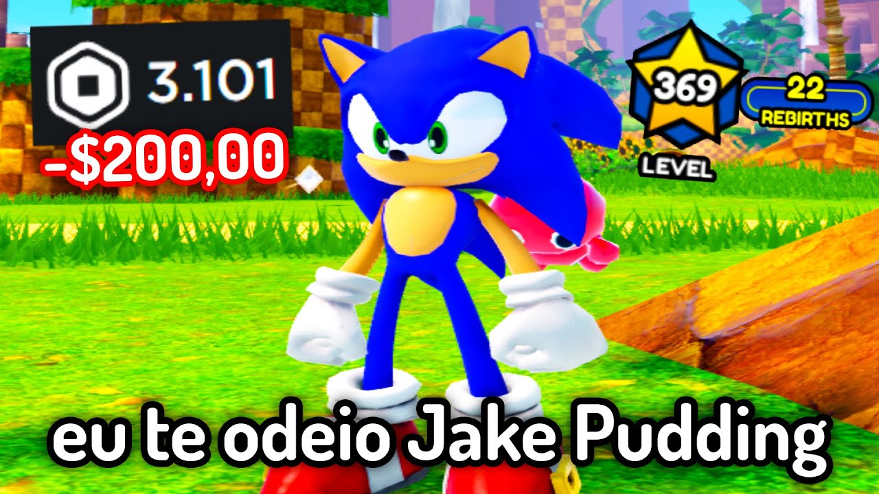 gastei quase R$200,00 em Robux só pra passar o Jake Pudding no Sonic Speed Simulator