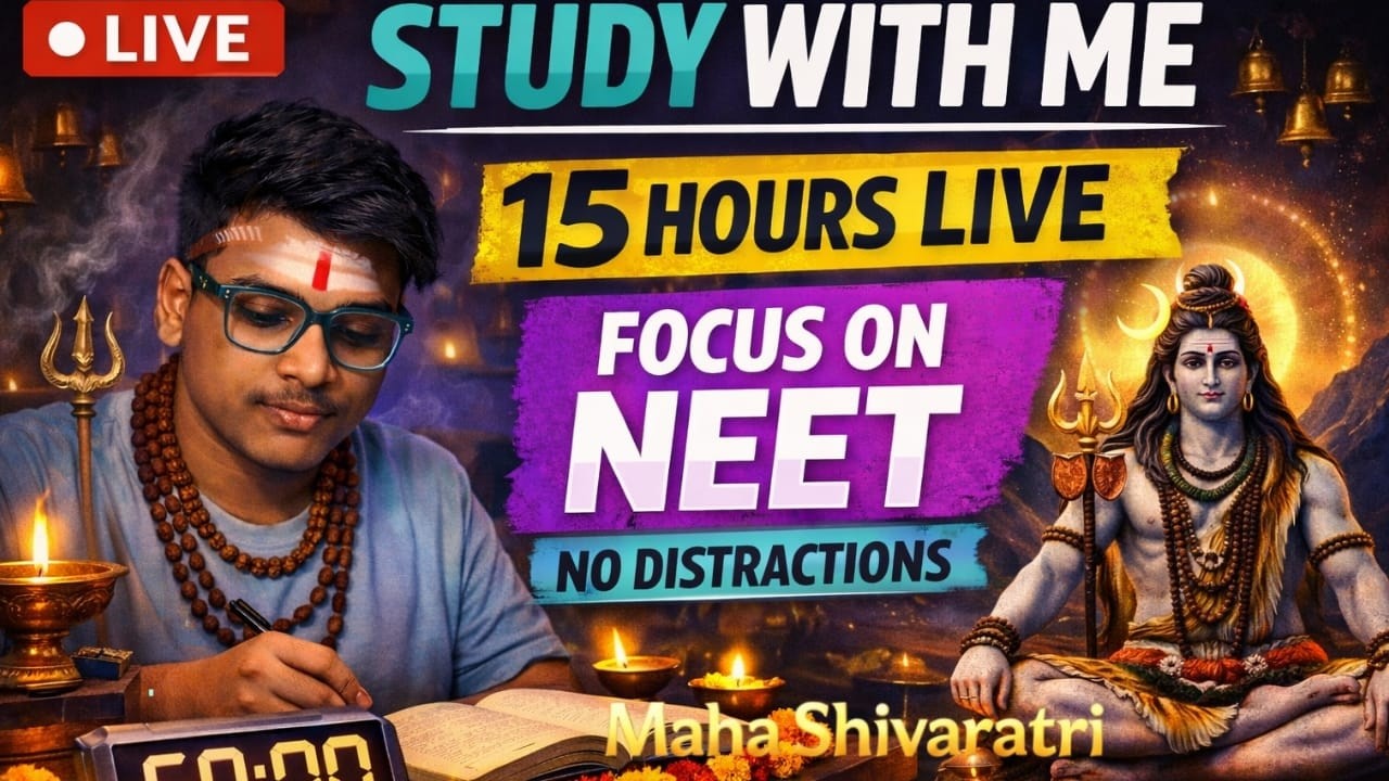 Day-30 of100 Days Challenge🔴LIVE STUDY WITH ME📚NEET 2026 🎯JEE 2026 📍 BOARD EXAM 2026