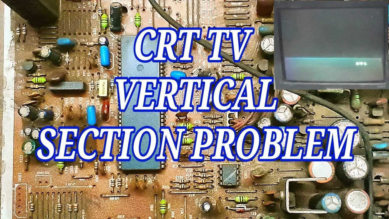 Crt tv vertical section problem | Videocon tv vertical section problem.