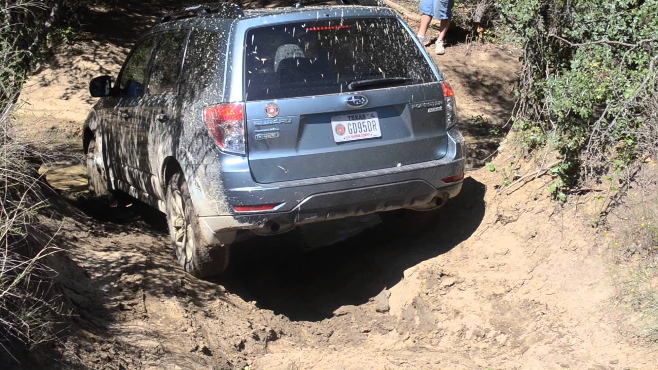 Subaru Forester Offroad Northwest OHV Spiderwebs driving into the little creek