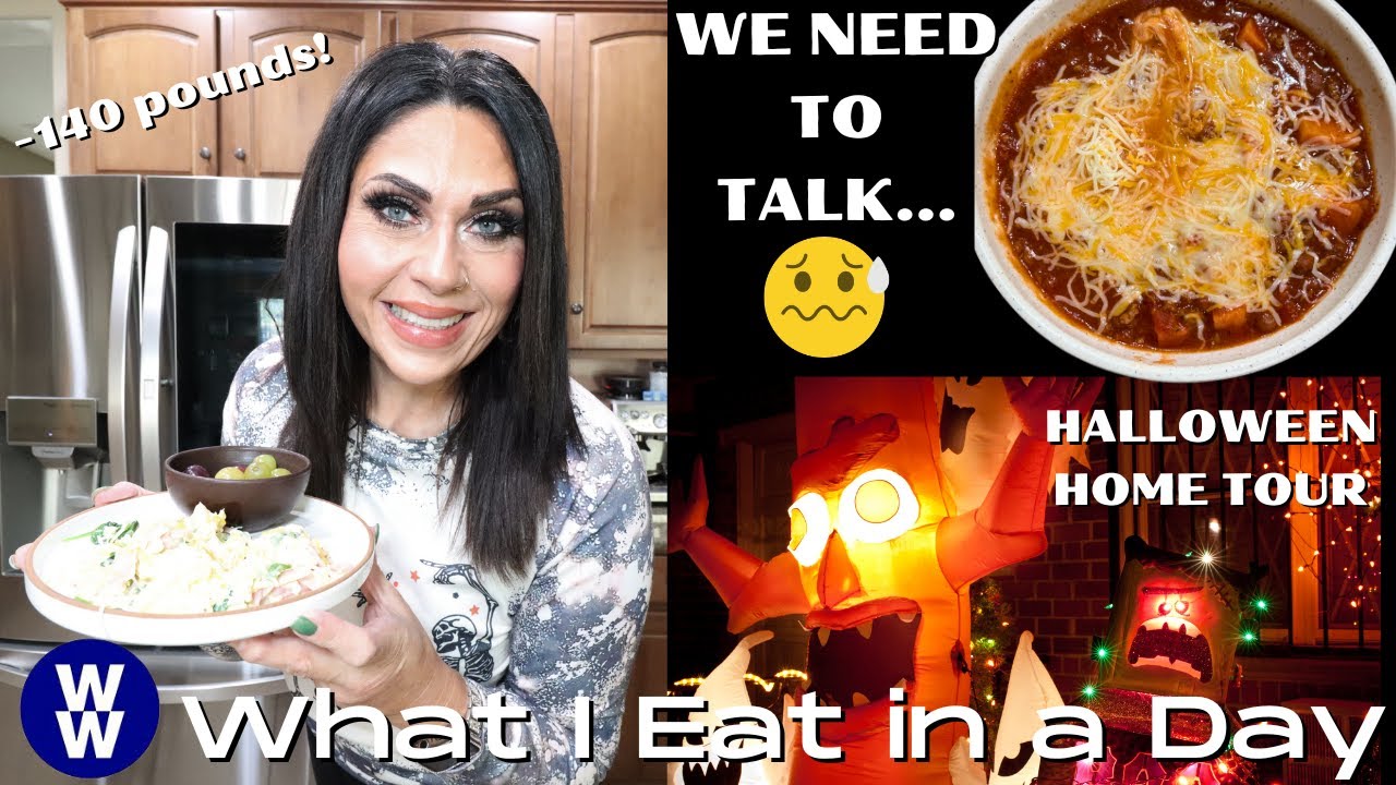 WHAT I EAT IN A DAY TO LOSE 140 POUNDS - I'M STRUGGLING😟 -  SWEET POTATO CHILI - WEIGHT WATCHERS