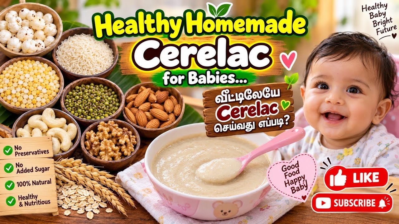Healthy Homemade ceralac for babies in tamil 🥰#shortvideo #homemade #baby food
