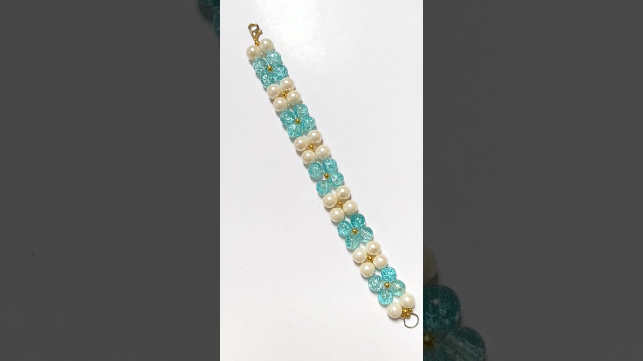🩵Making bracelet how to make beautiful parl beads bracelet #youtubeshorts #howtomakeabeadbracelet