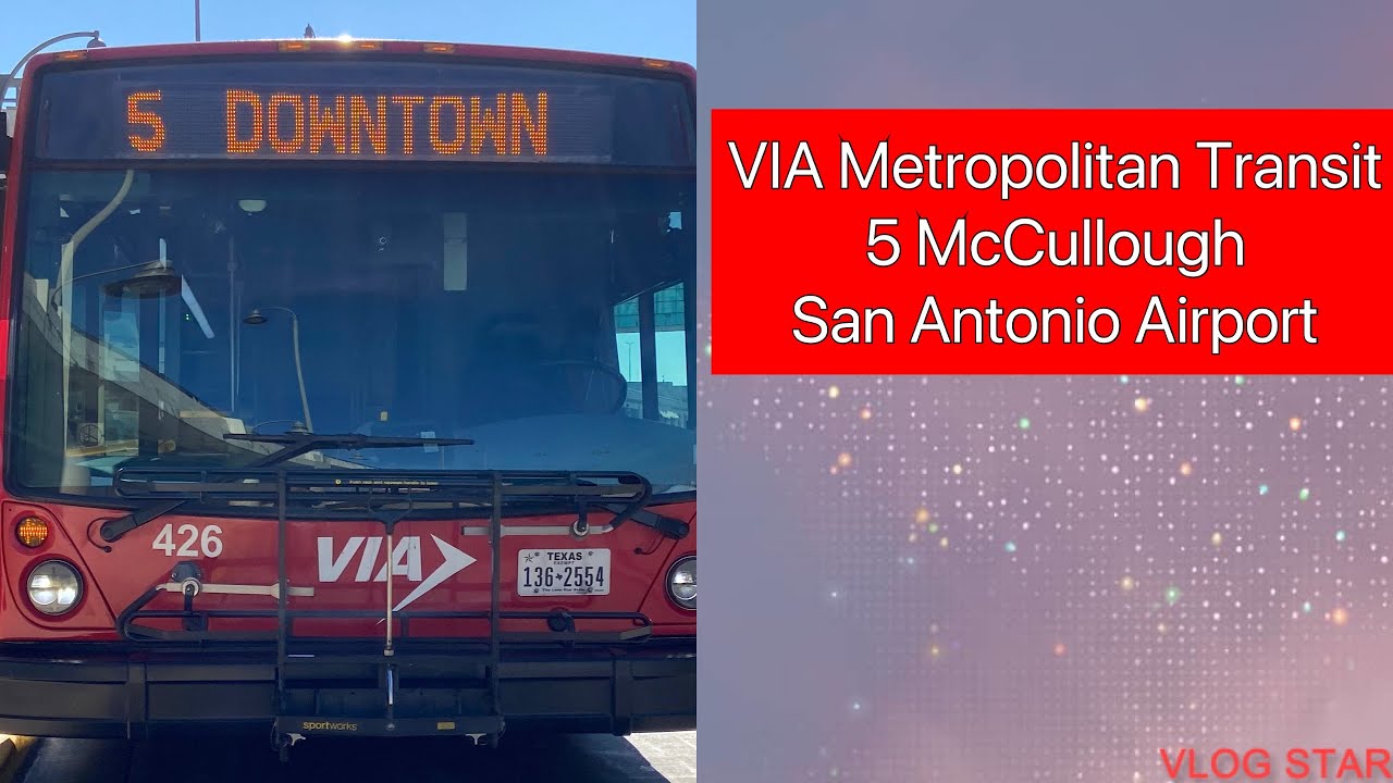 Riding VIA Metropolitan Transit (Route 5) to San Antonio International Airport