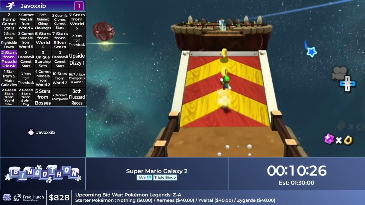 Bingothon Winter 2025: Super Mario Galaxy 2 - Max Bingo Goals In 1h30 by Javoxxib