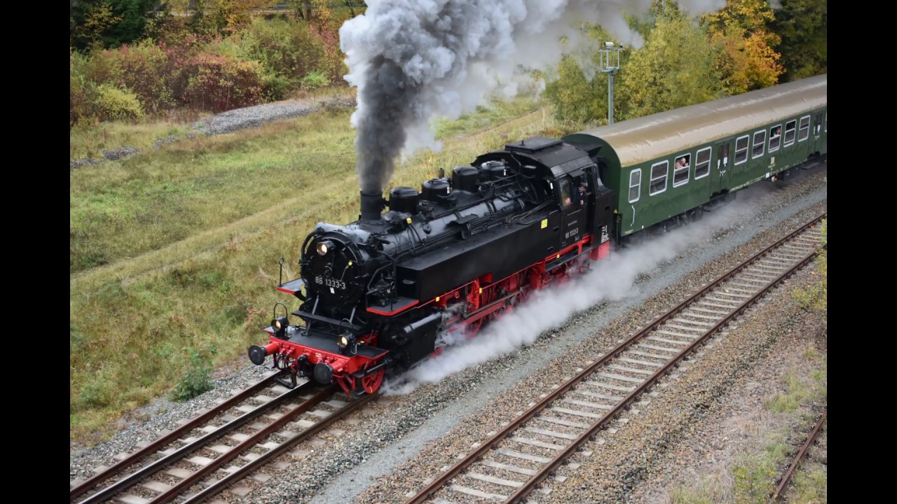 BR 86 1333-3 (Dampflok) Unterwegs im Erzgebirge Teil 2 in Richtung Johanngeorgenstadt