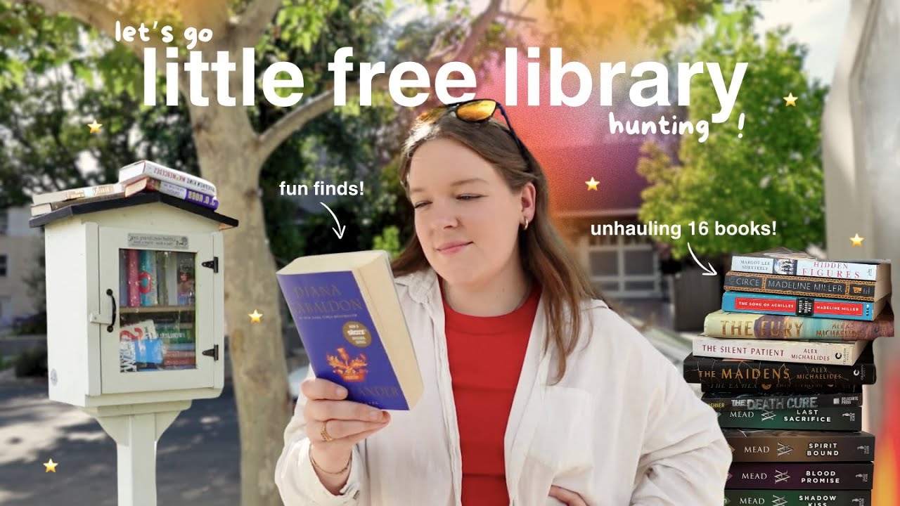 let's go LITTLE FREE LIBRARY HUNTING 🌈📖 unhauling 16 books!