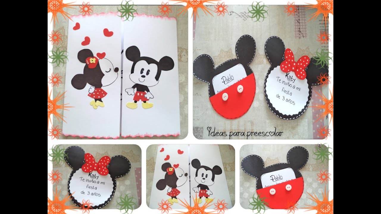Invitación Mickey y Minnie Mouse
