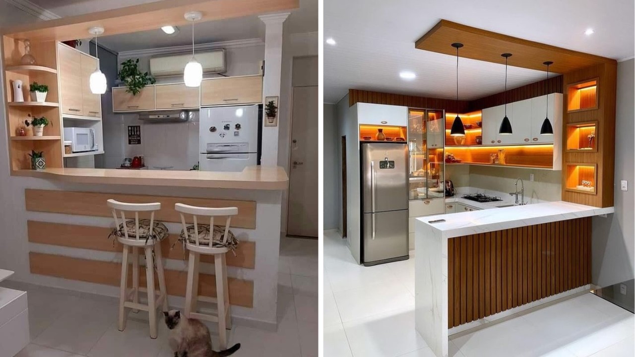 +177 iDEAS de COCINAS con BARRAS DESAYUNADORAS haci&eacute;ndola funcional, acogedora y con estilo &uacute;nico